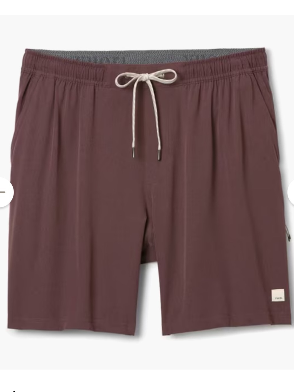NWOT Vuori Men's Banks Session Unlined 7" Shorts - Boysenberry Linen Sz XL